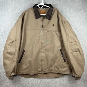 Legendary Whitetails Mens Tan Canvas Sherpa Lined Work Jacket Brown Collar 3XL